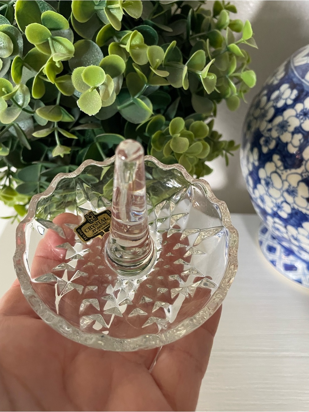 Vintage Crystal Zajecar 24% Lead Crystal Ring Holder